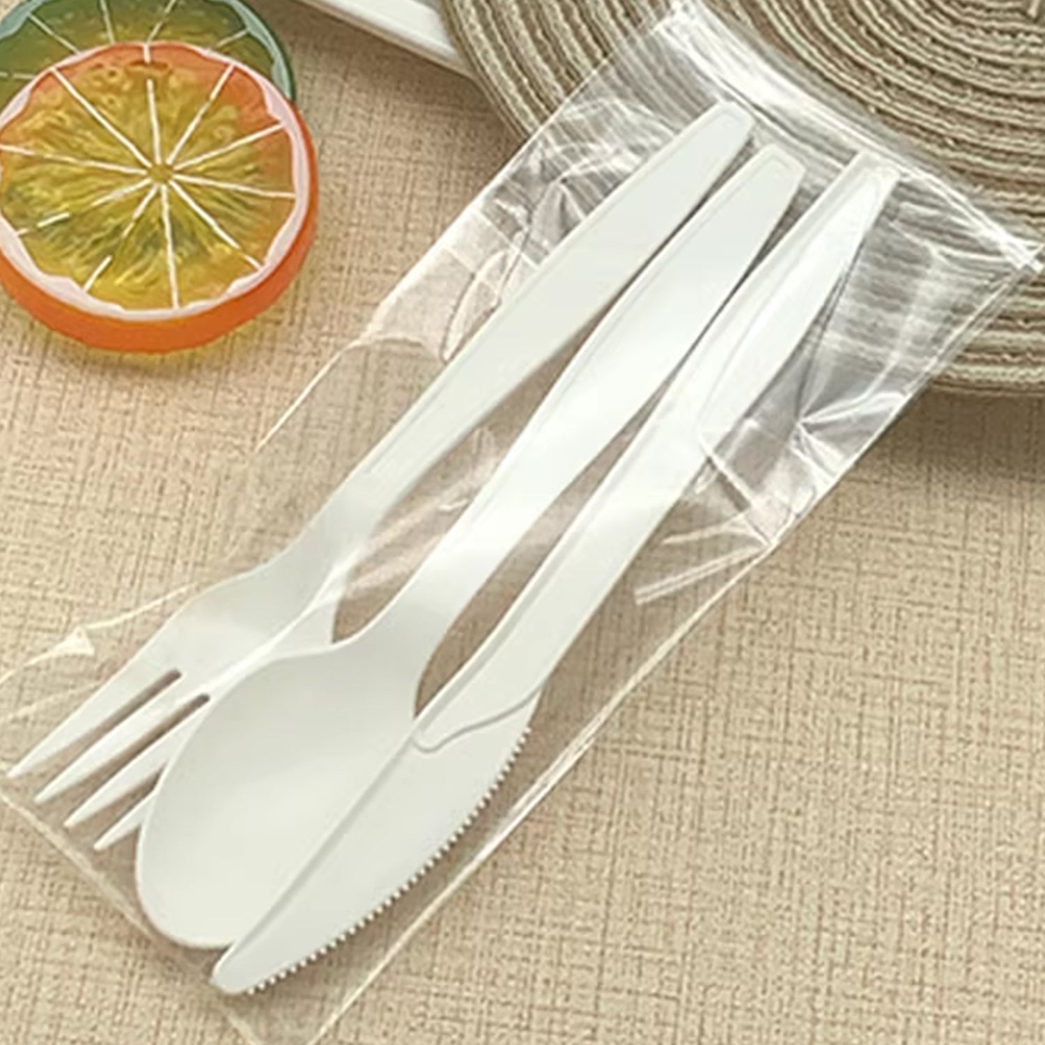 Opsticle Biodegradable cutlery, namely, knives, forks and spoons