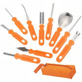 Opsticle Hand tools for use in carving or decorating pumpkins, mini-pumpkins, gourds, and other fruits and vegetables, namely, knives, saws, scoops, chisels and drills