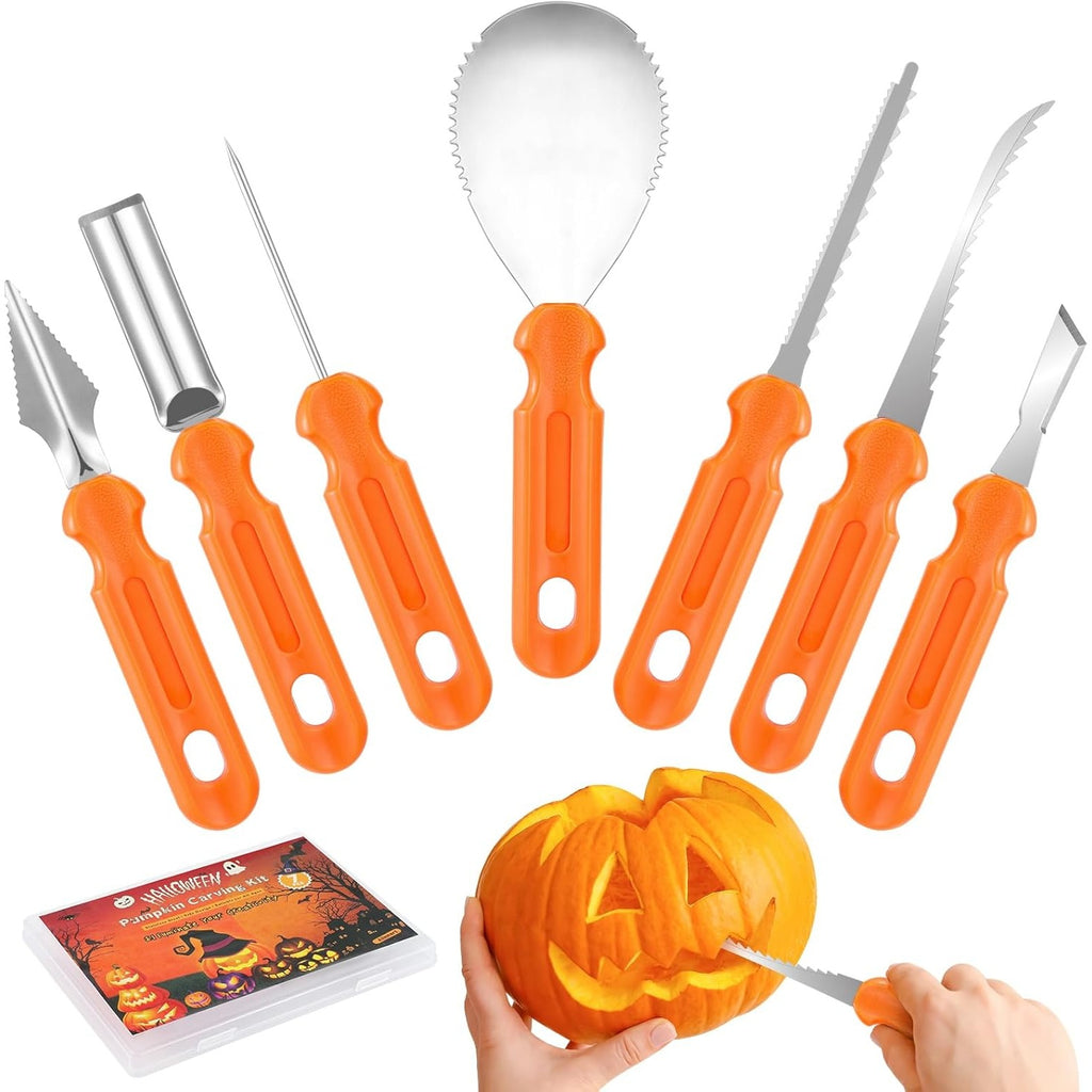 Opsticle Hand tools for use in carving or decorating pumpkins, mini-pumpkins, gourds, and other fruits and vegetables, namely, knives, saws, scoops, chisels and drills