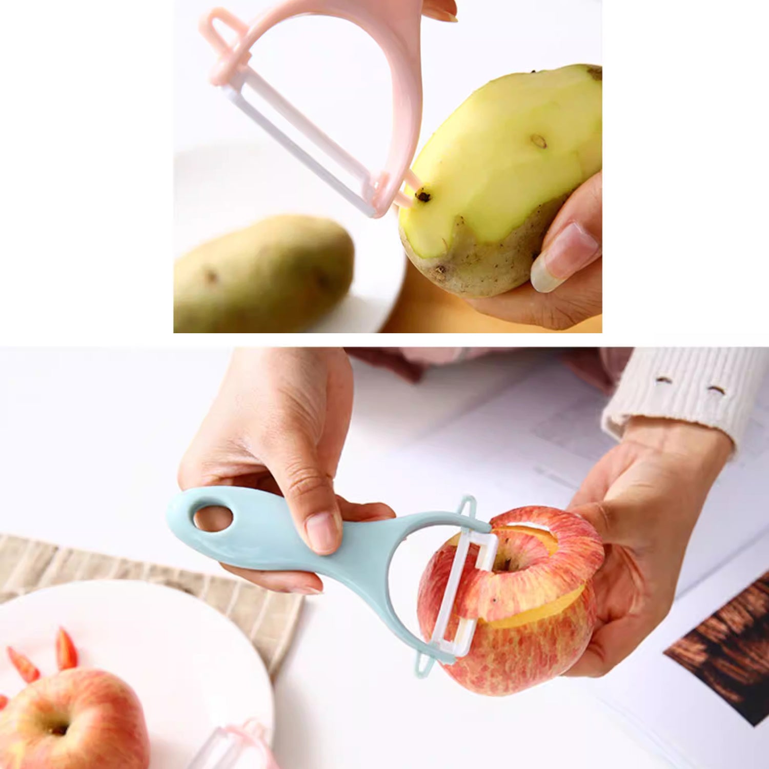 Opsticle Manual Vegetable Peeler with Stainless Steel Blade for Kitchen Use