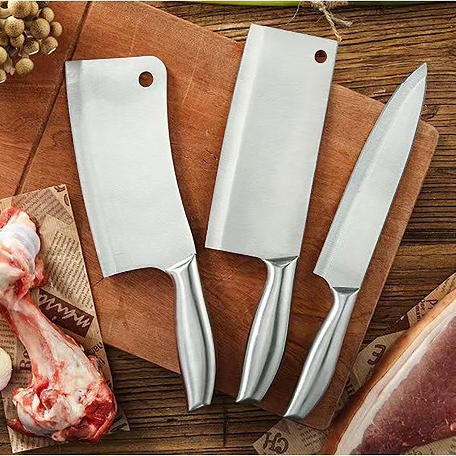 Opsticle Meat Cleaver Butcher Knife, Chinese Vegetable Chopper Slicing Knife
