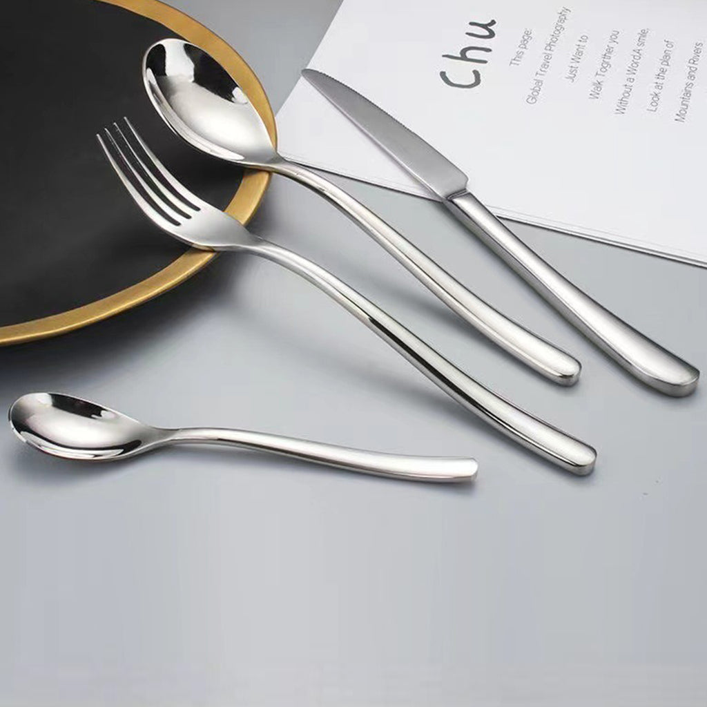 Opsticle Stainless Steel Flatware Set, Metal Tableware Cutlery Set Includes Dinner Knives/Forks/Spoons